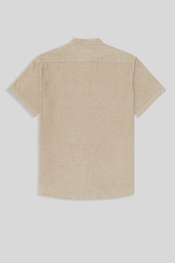 basic linen shirt mao beige