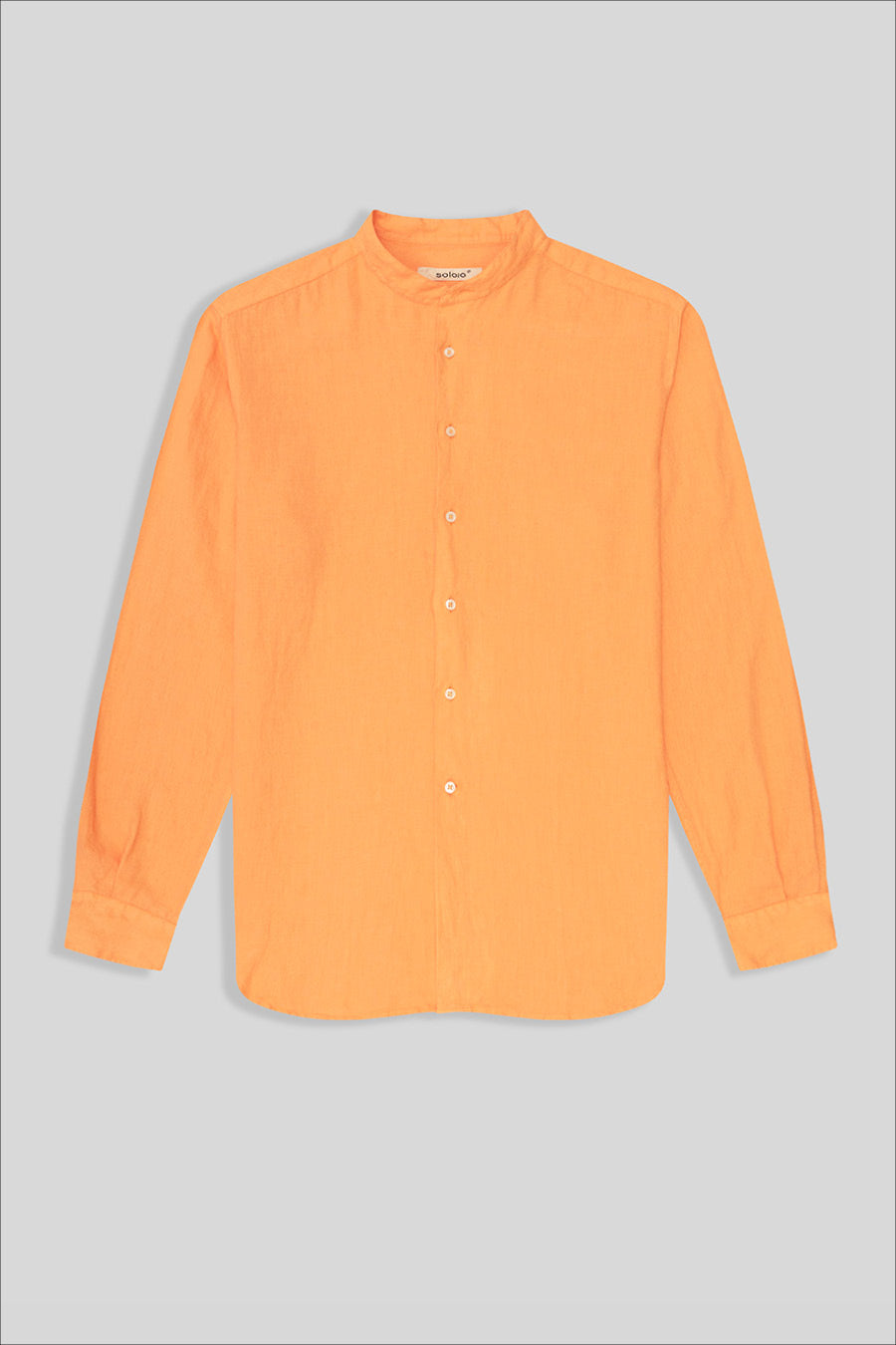 basic linen shirt mao collar orange - soloio