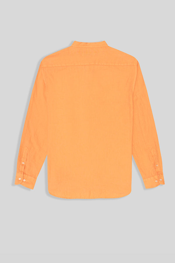 basic linen shirt mao collar orange - soloio