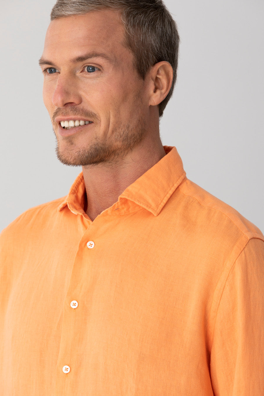 basic linen shirt orange - soloio