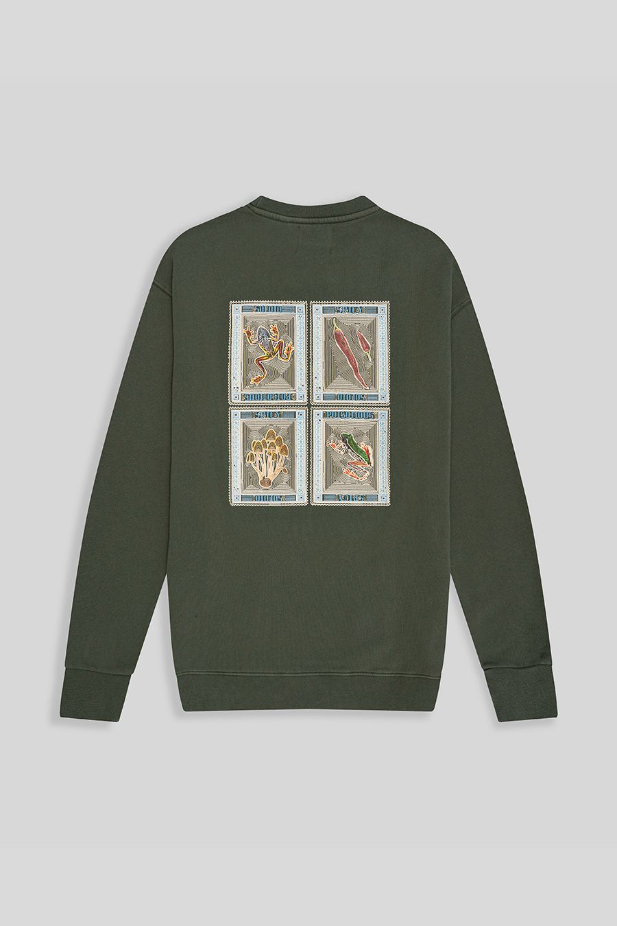 four stamps olivine sweatshirt - soloio