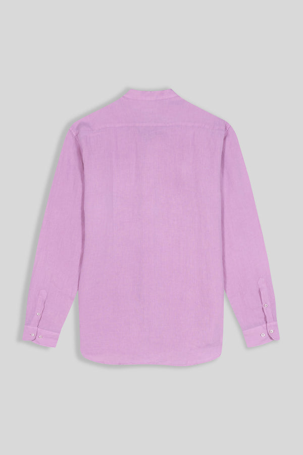 basic linen shirt mao collar pinl lavender