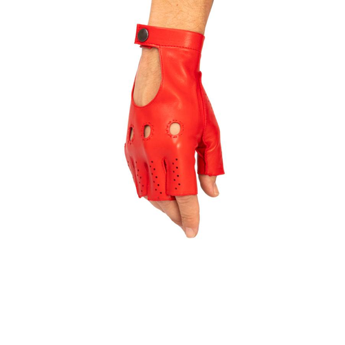 red driving gloves