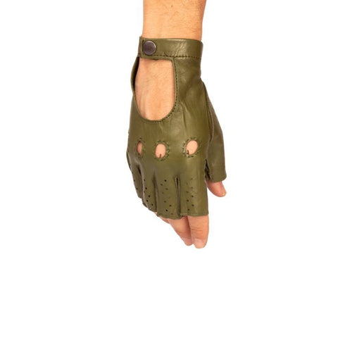 green driving gloves