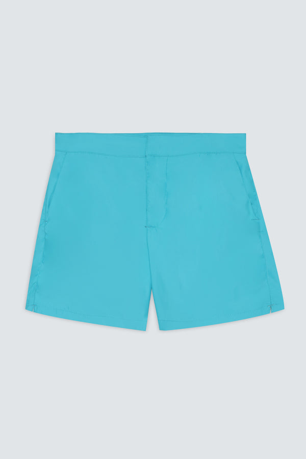 turquoise plain waistband swimsuit