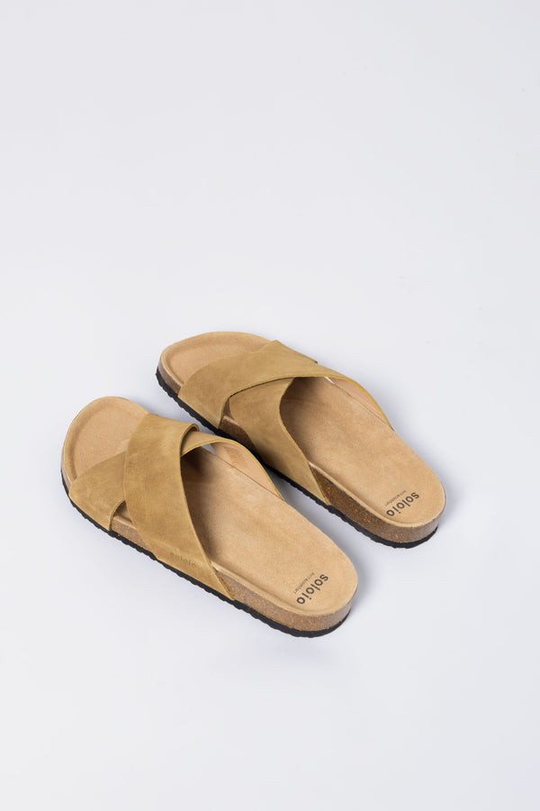 crossed sandal caki