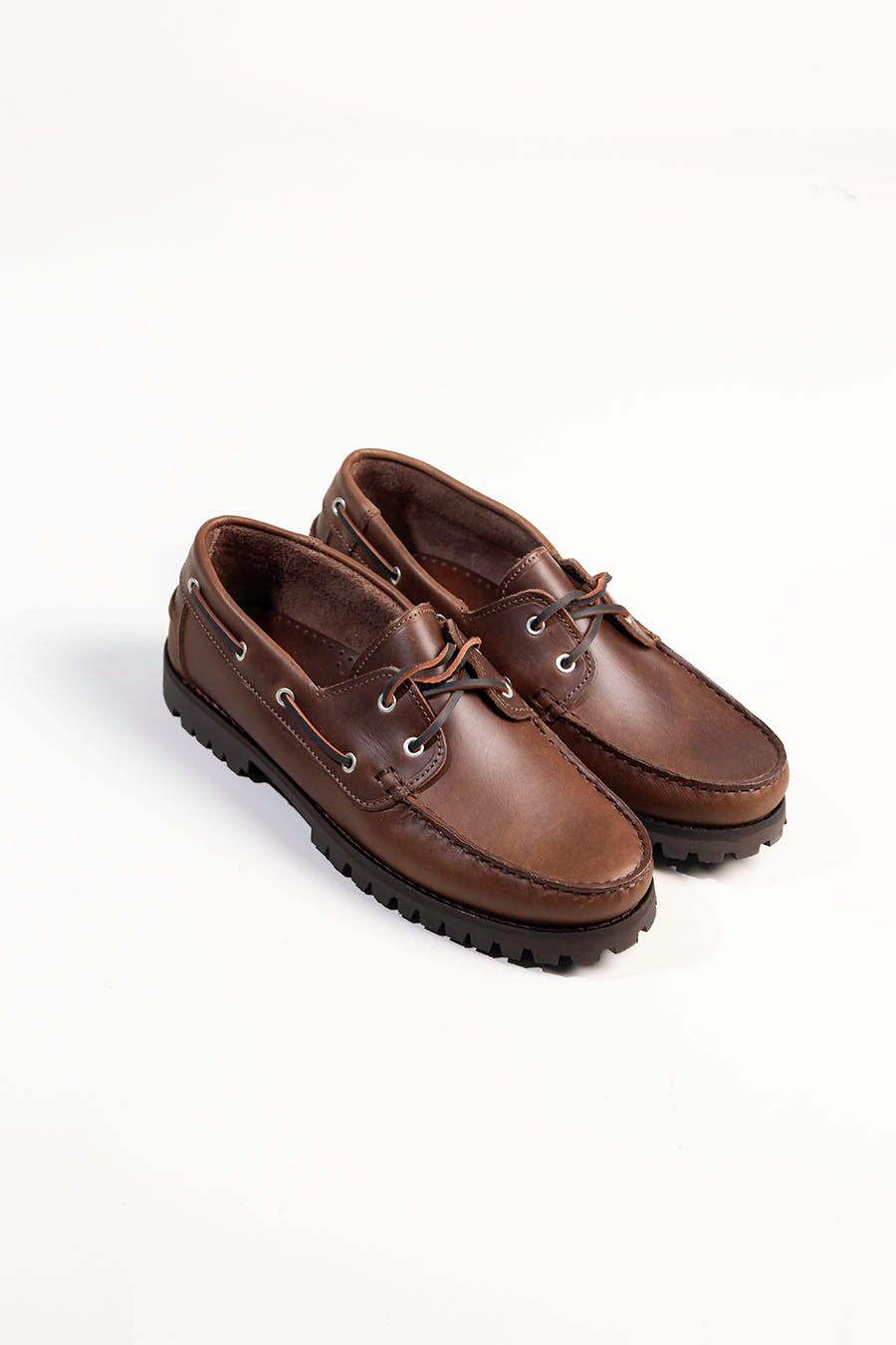 Men's moccasin nautical cord brown