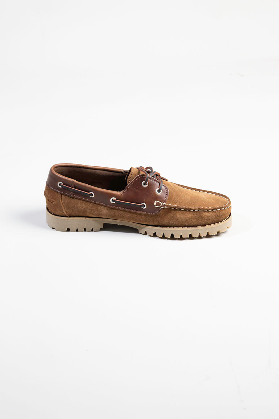 Men's moccasin nautical cord taupe