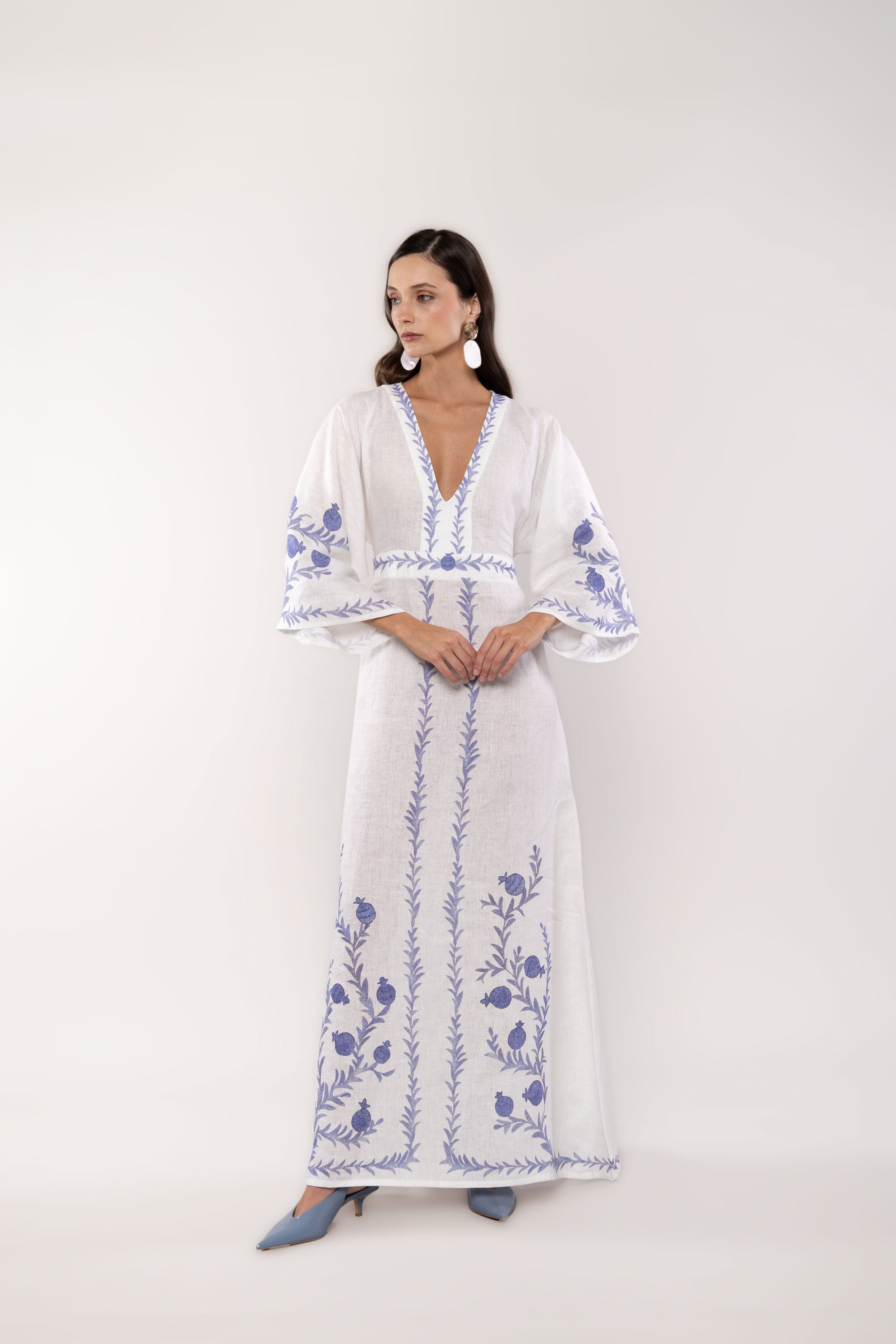 kimono lino timur azul