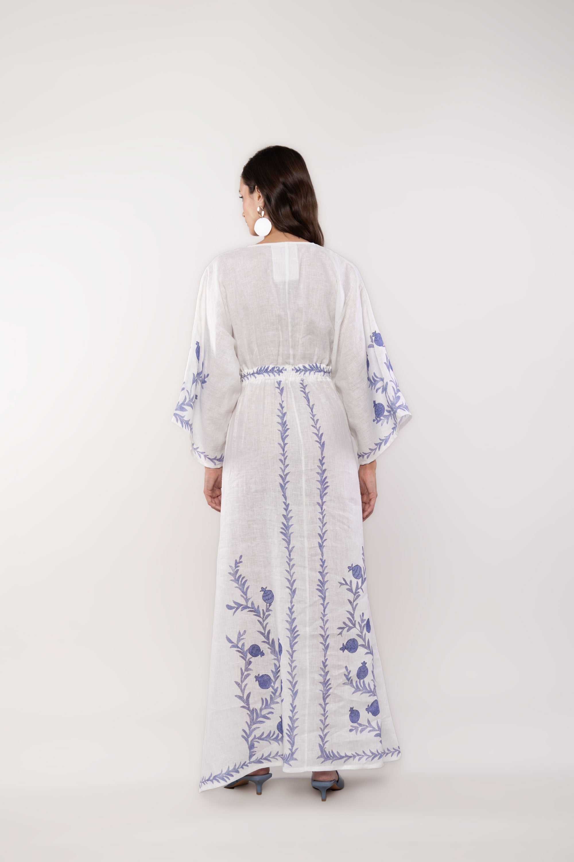 kimono lino timur azul