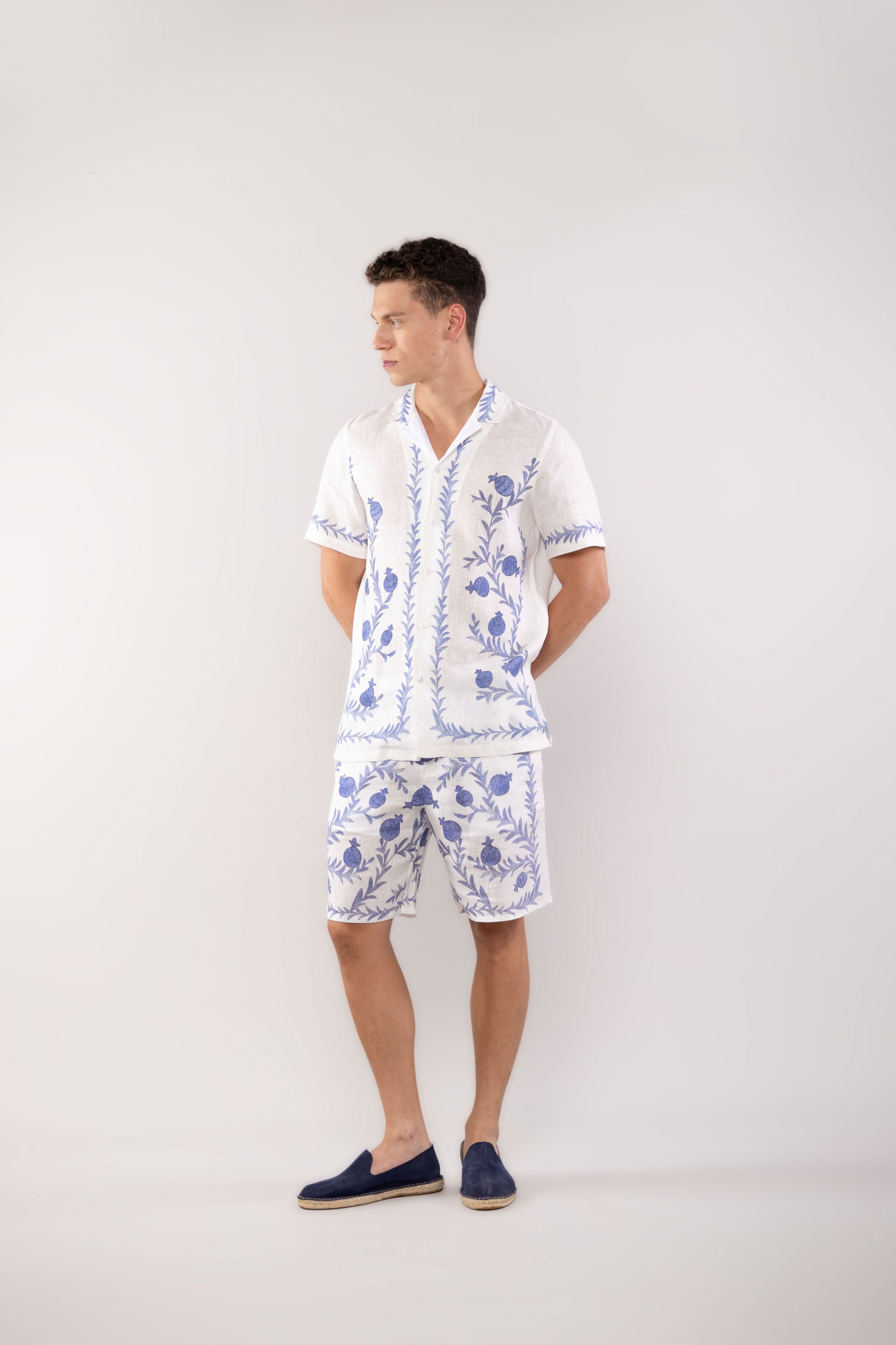 camisa lino timur azul