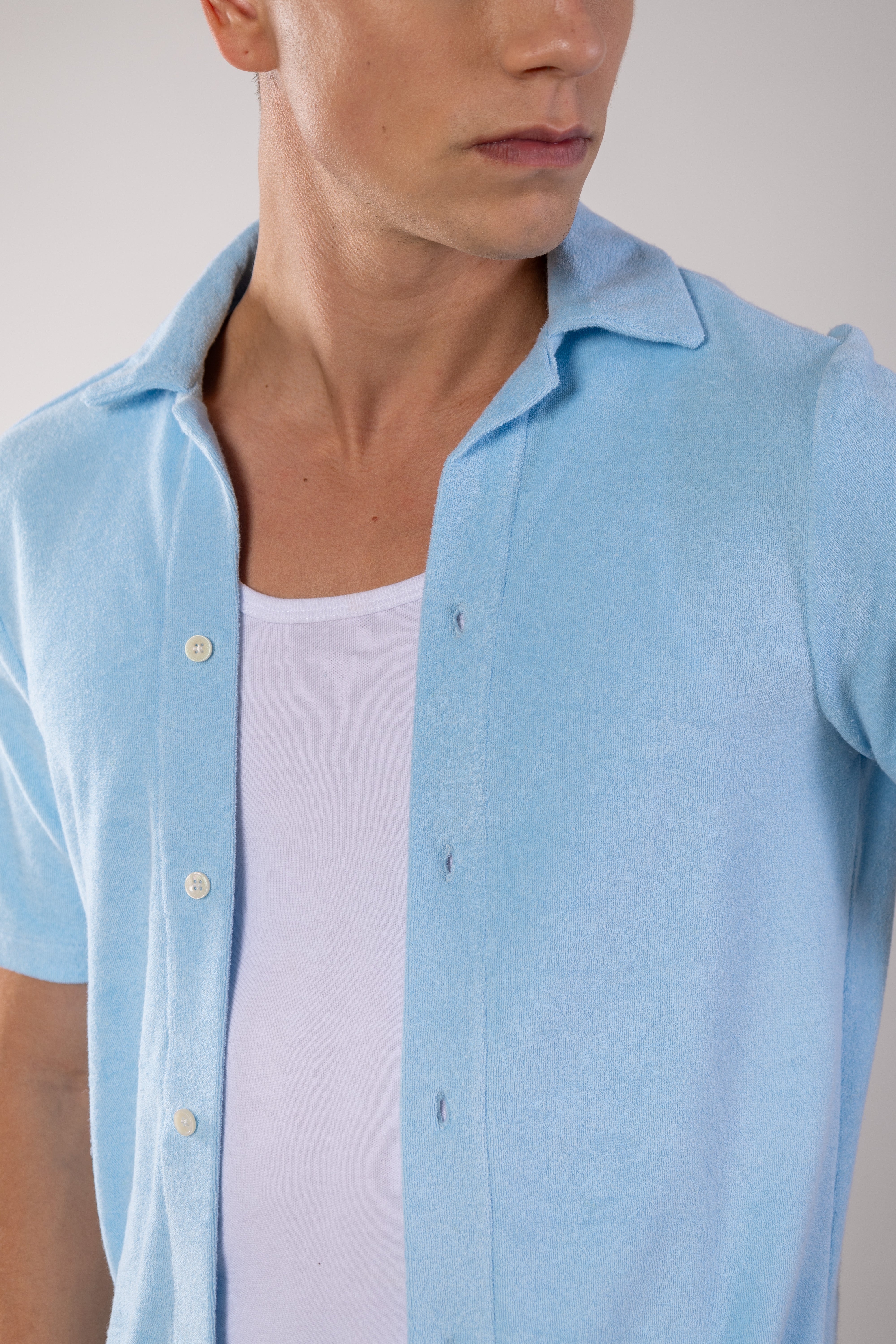 hemp shirt light blue