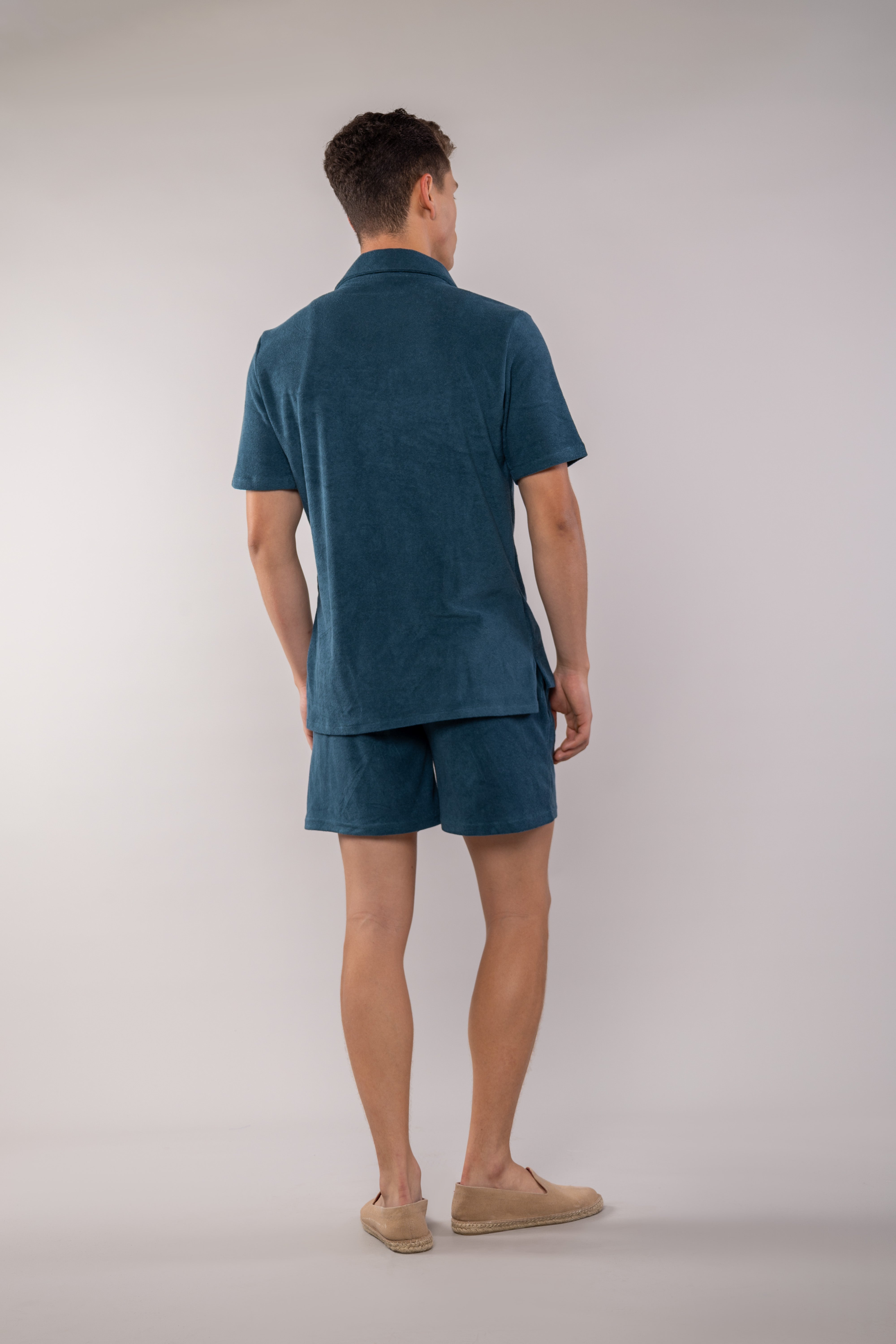 hemp short petrol green