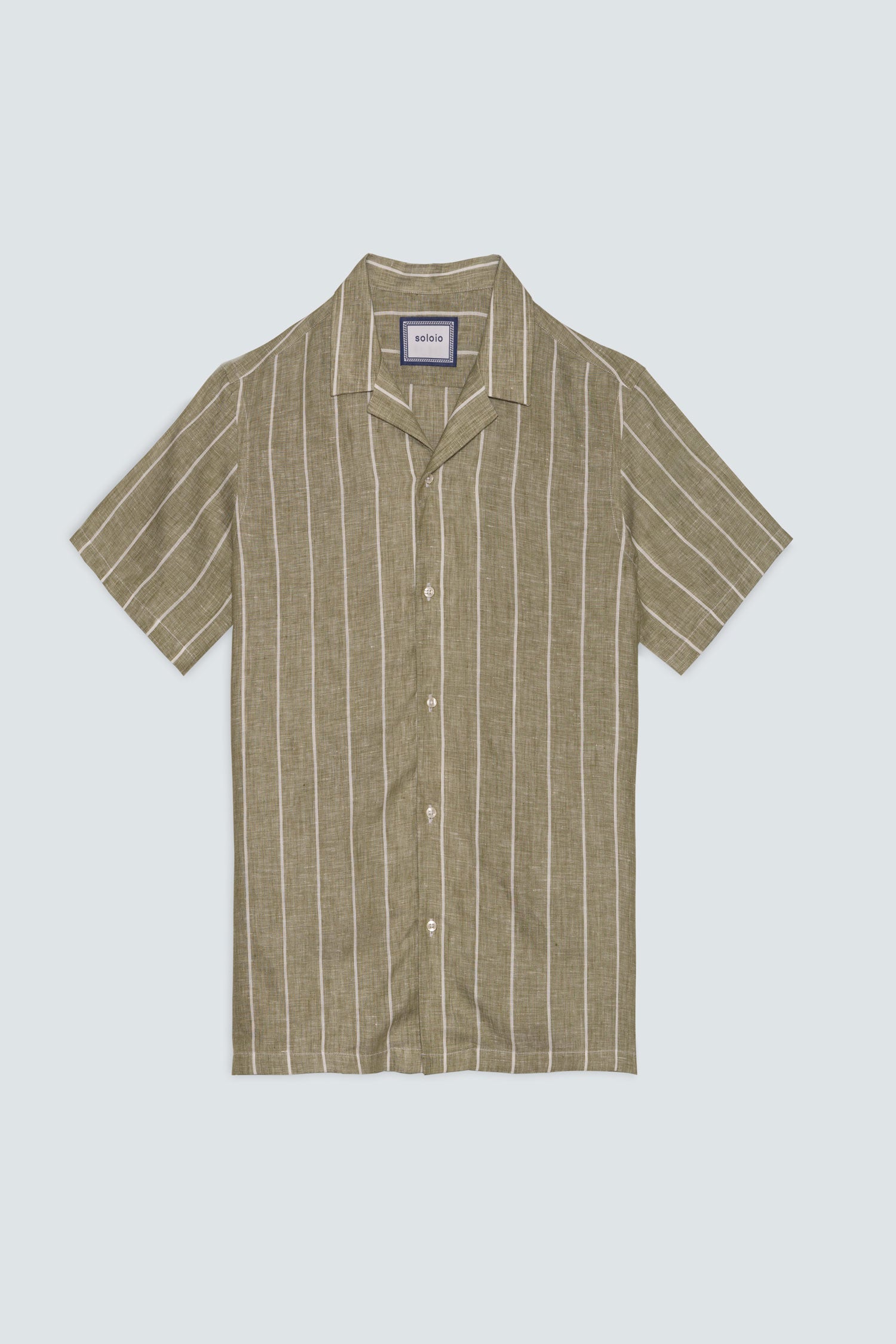 thin lines linen shirt green