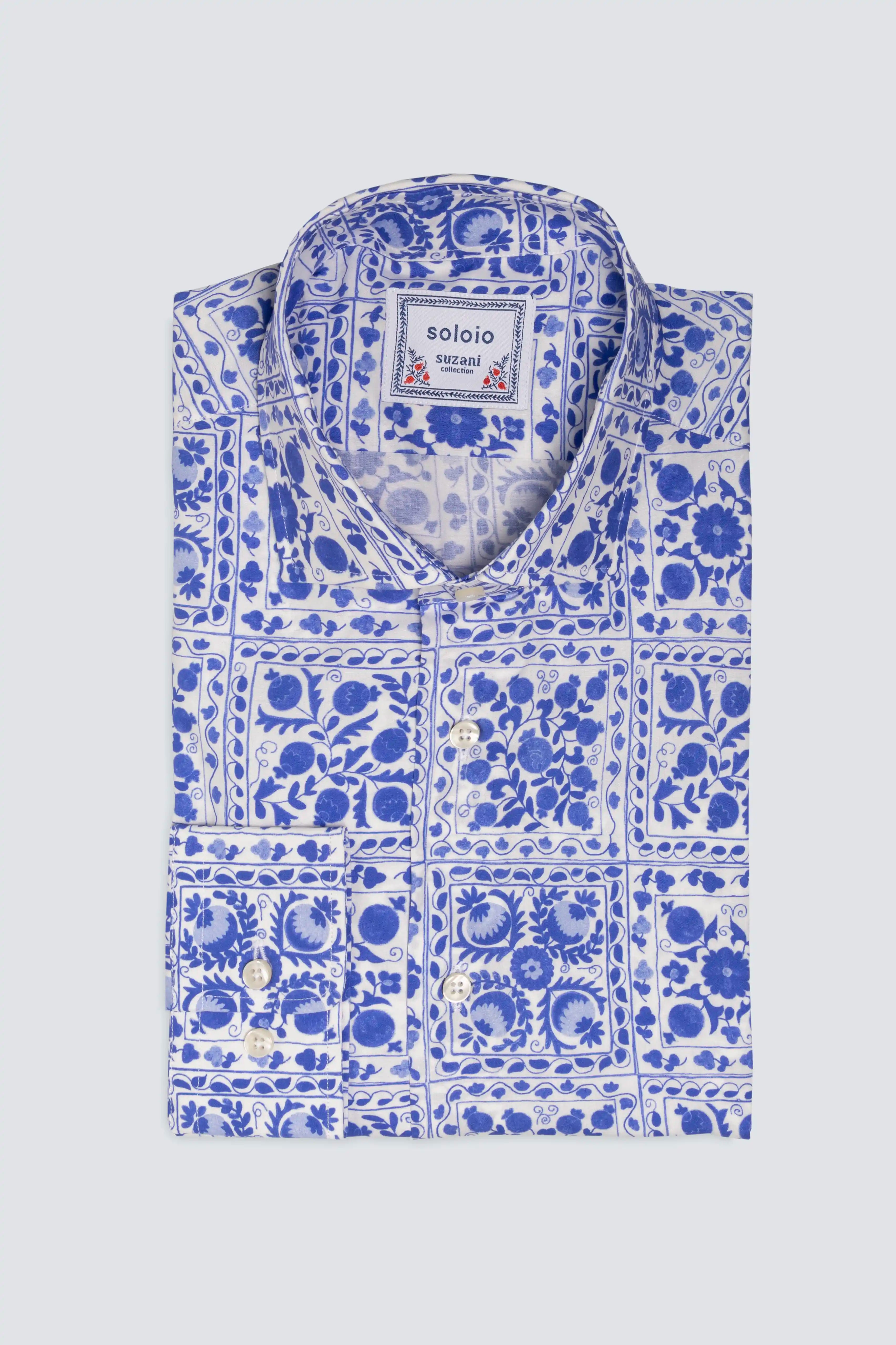 camisa suzani algodón blanca