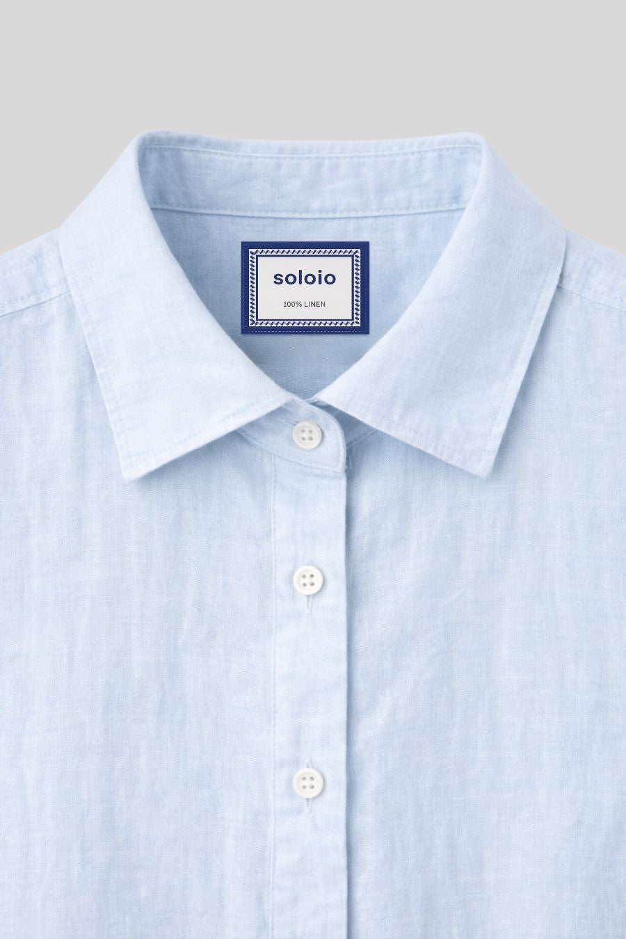 Vestido de lino martina azul claro para mujer