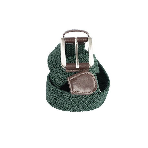 green braided elastic belt