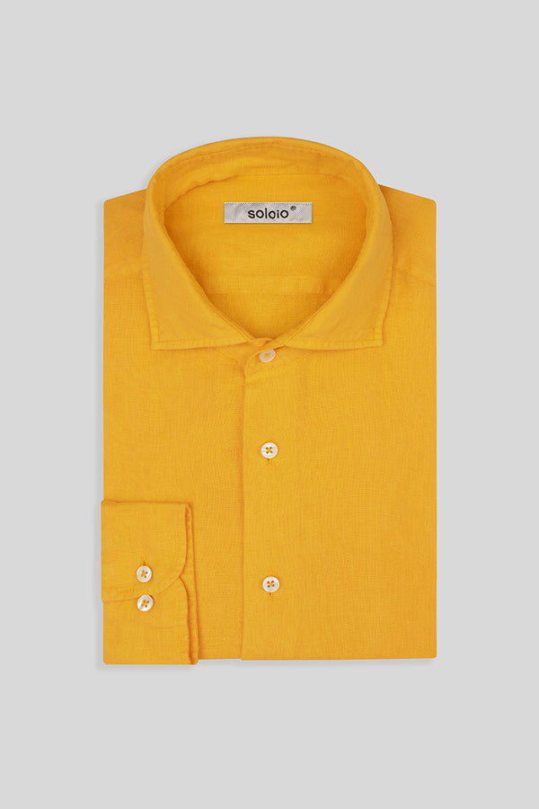 basic linen shirt yellow fruit