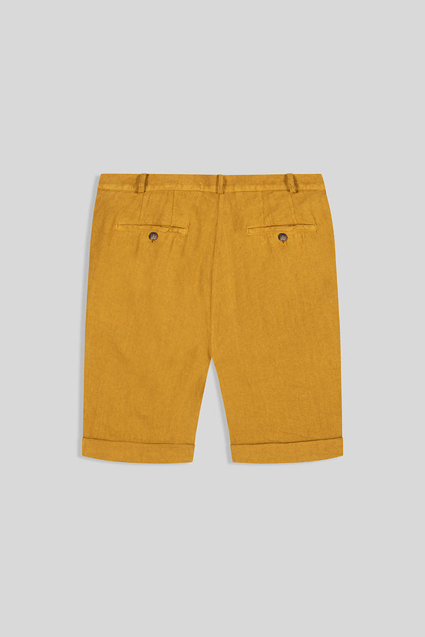 basic linen bermuda shorts mustard II