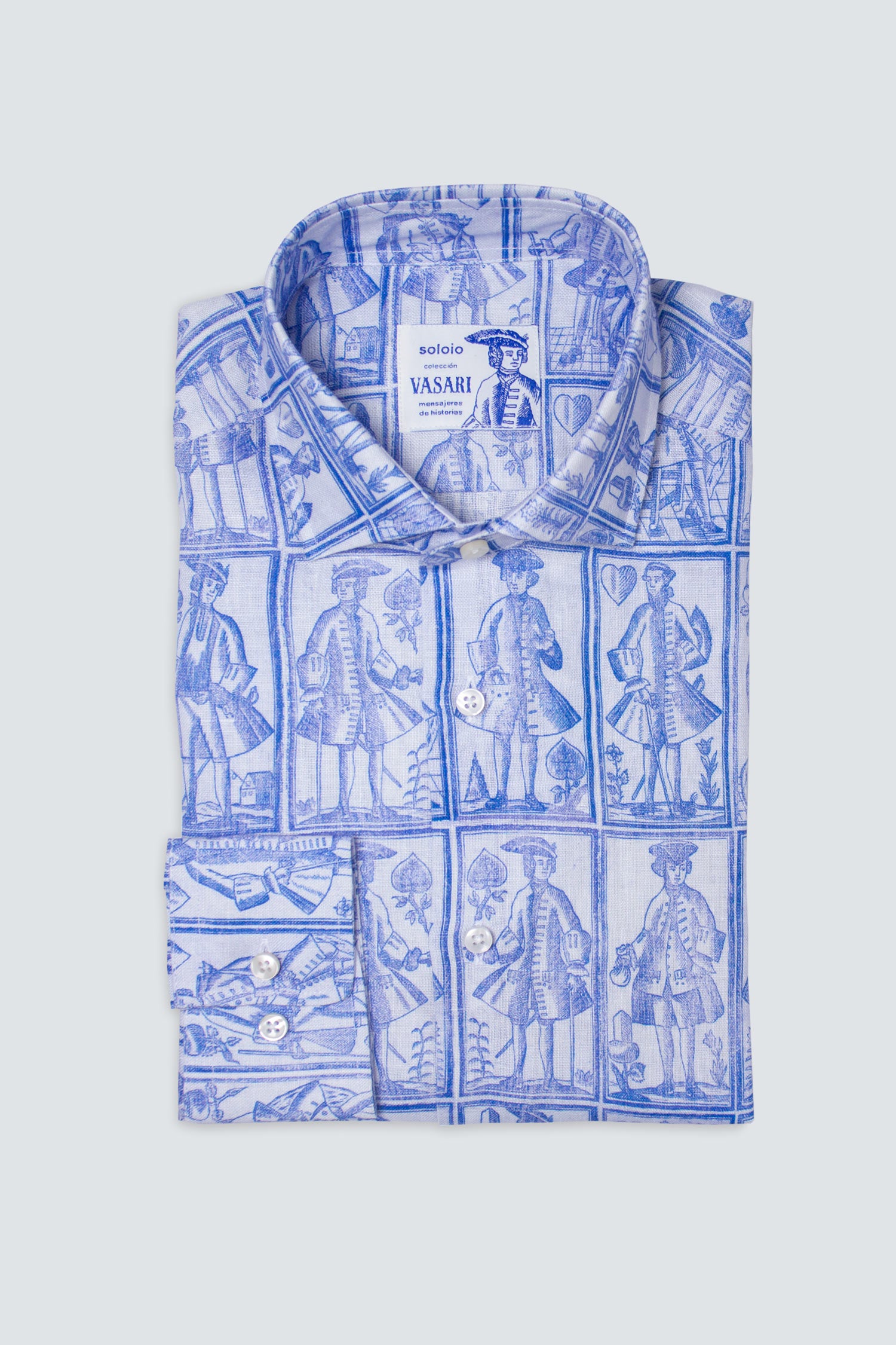 camisa de tarjetas azules