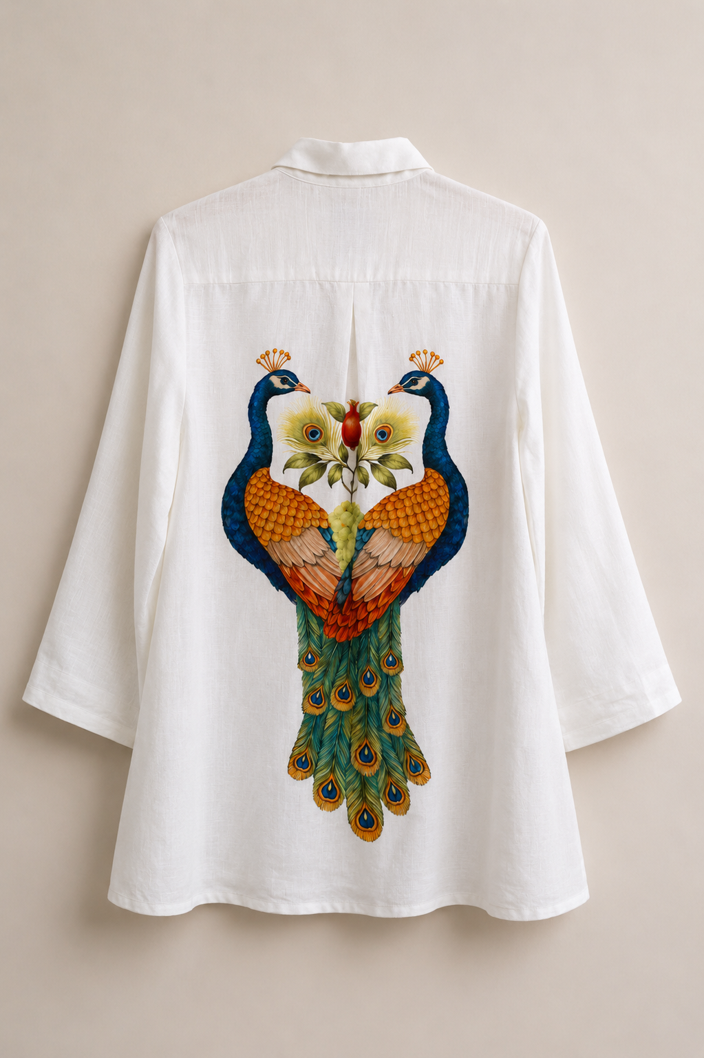 Women's Magnalia linen shirt dress white