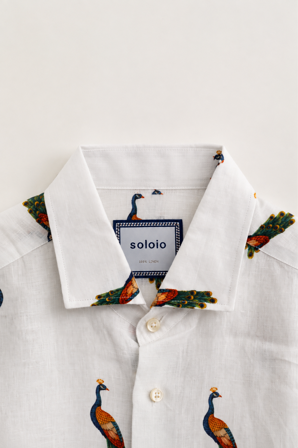 Men's Pavone linen shirt white
