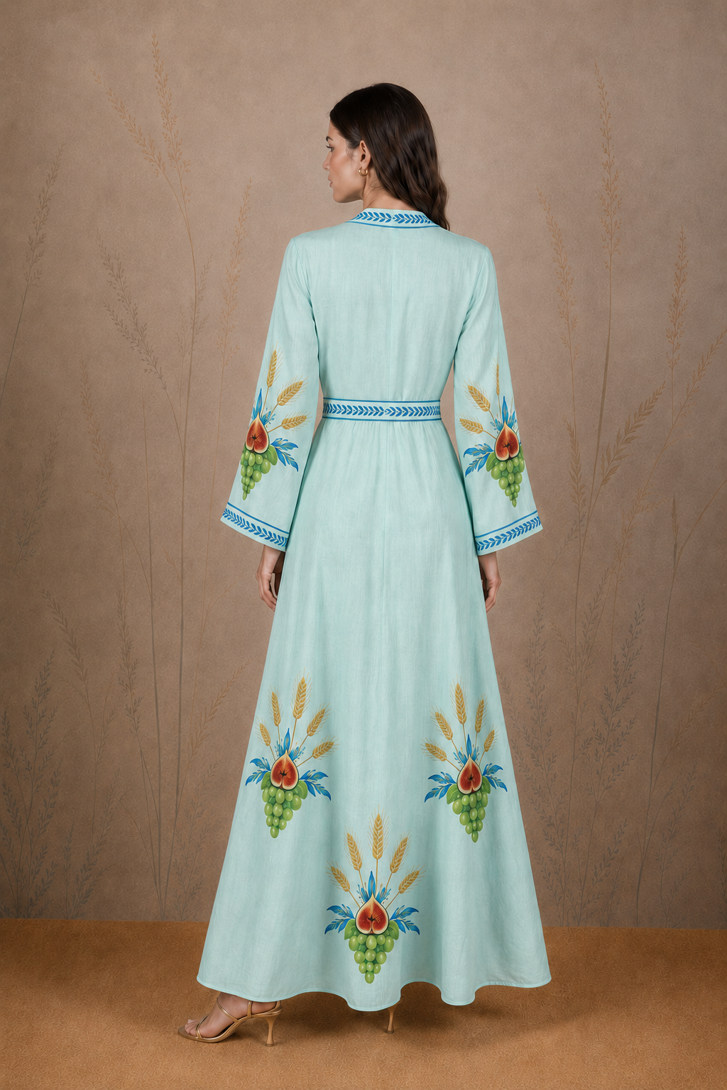 Women's Nascentia linen kimono light blue