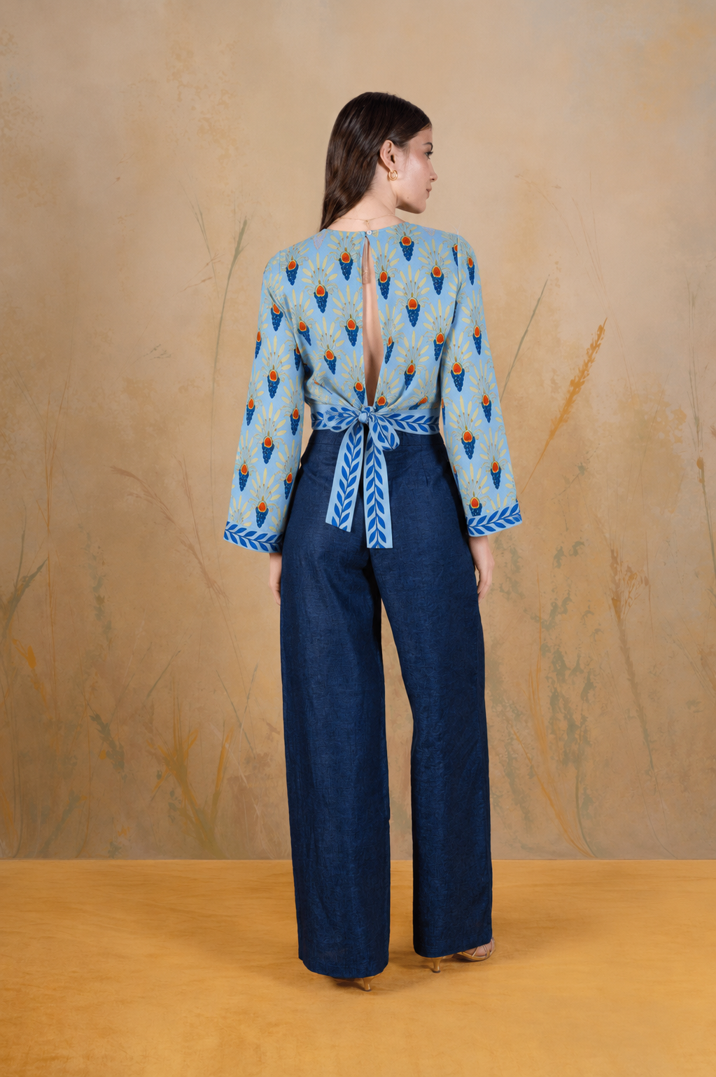 Women's Annona linen blouse blue
