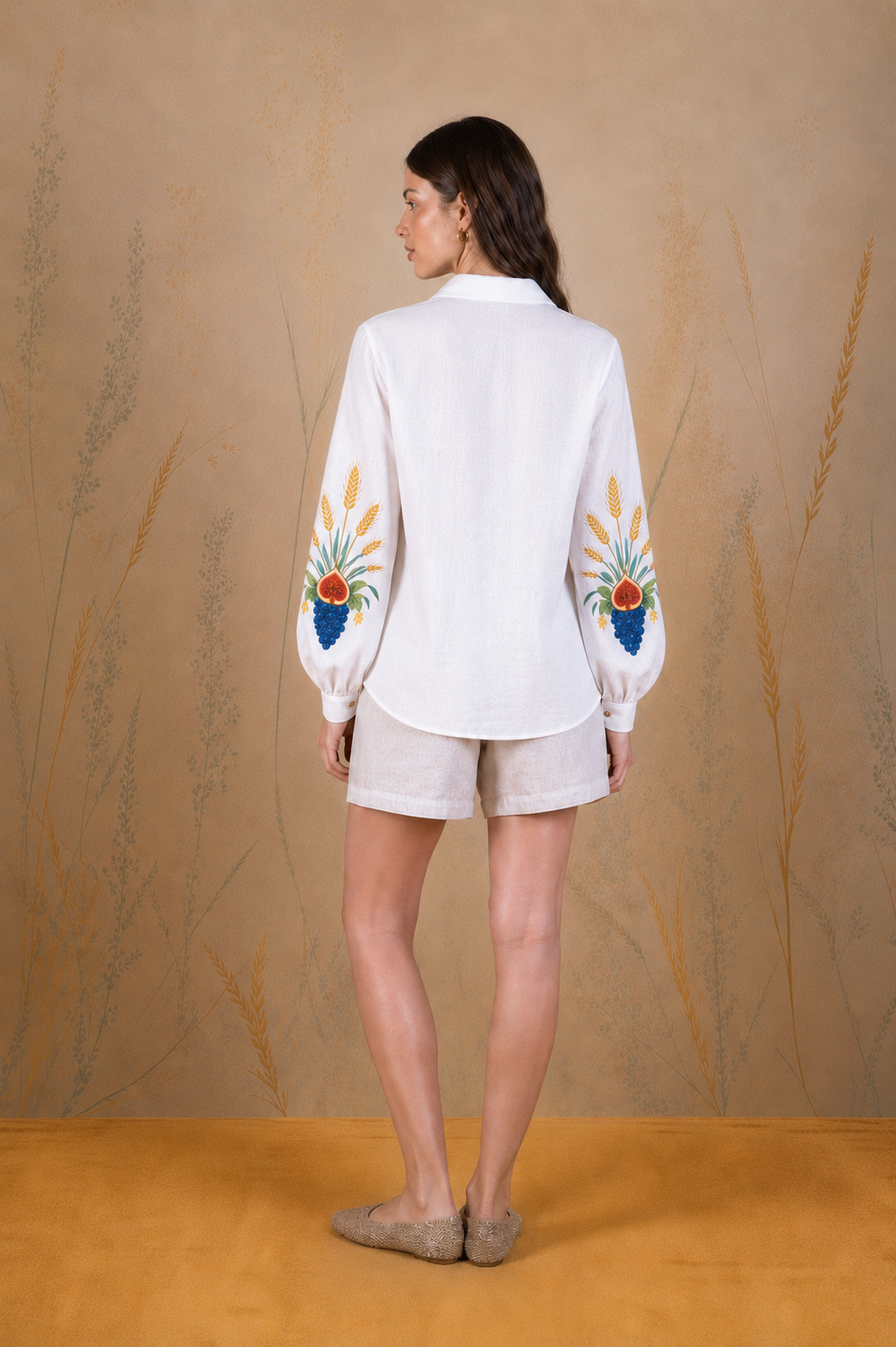 Women's Auctus linen shirt white