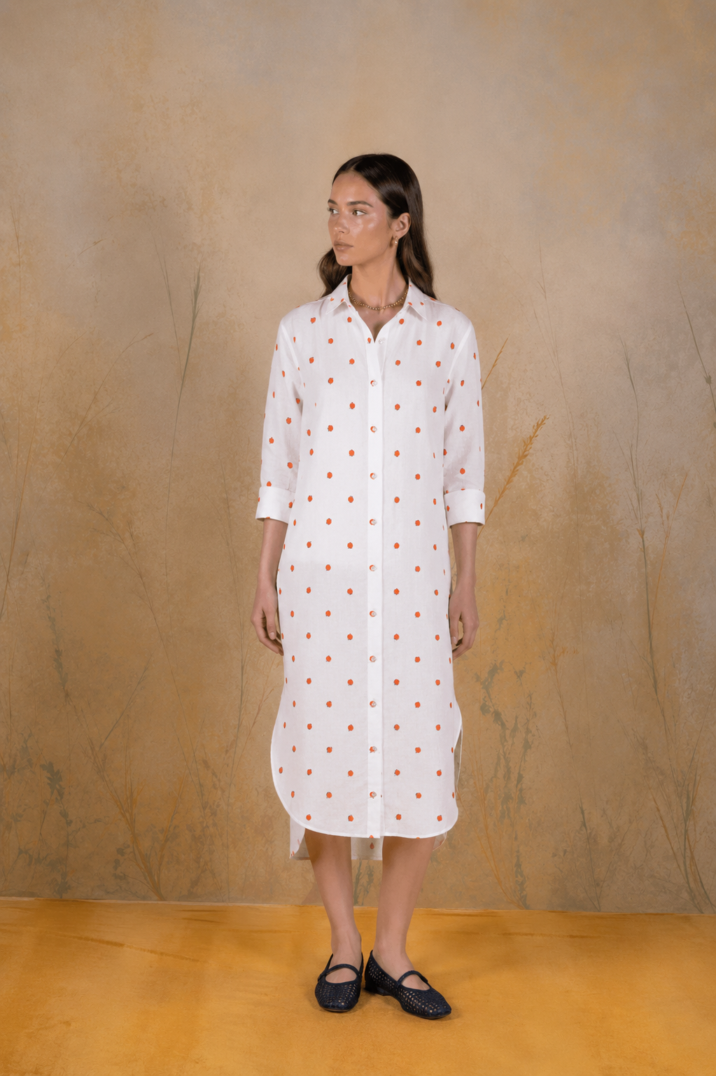 Women's Higuera linen shirt dress white