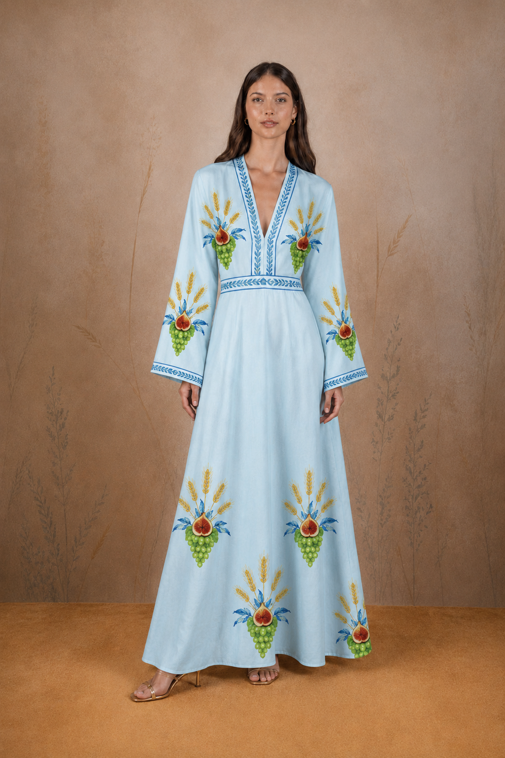 Women's Nascentia linen kimono light blue