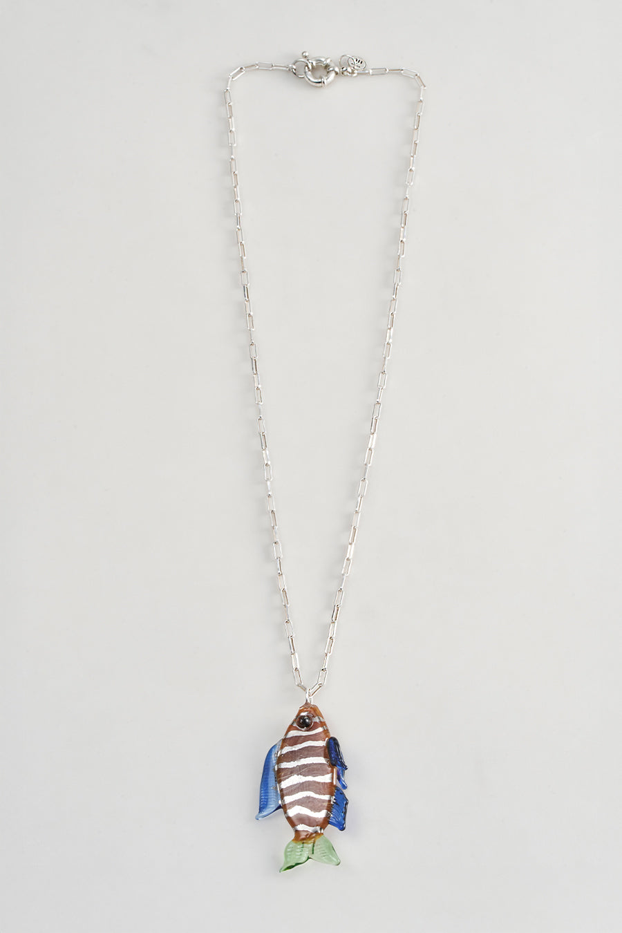 Cadena ned plata vidrio y oro blanco