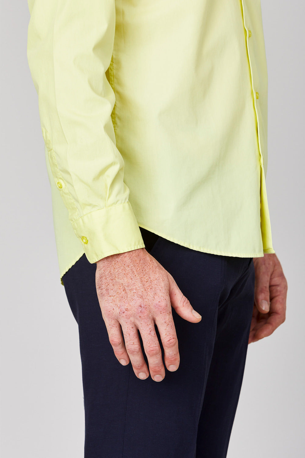 basic yellow cotton muslin shirt - soloio