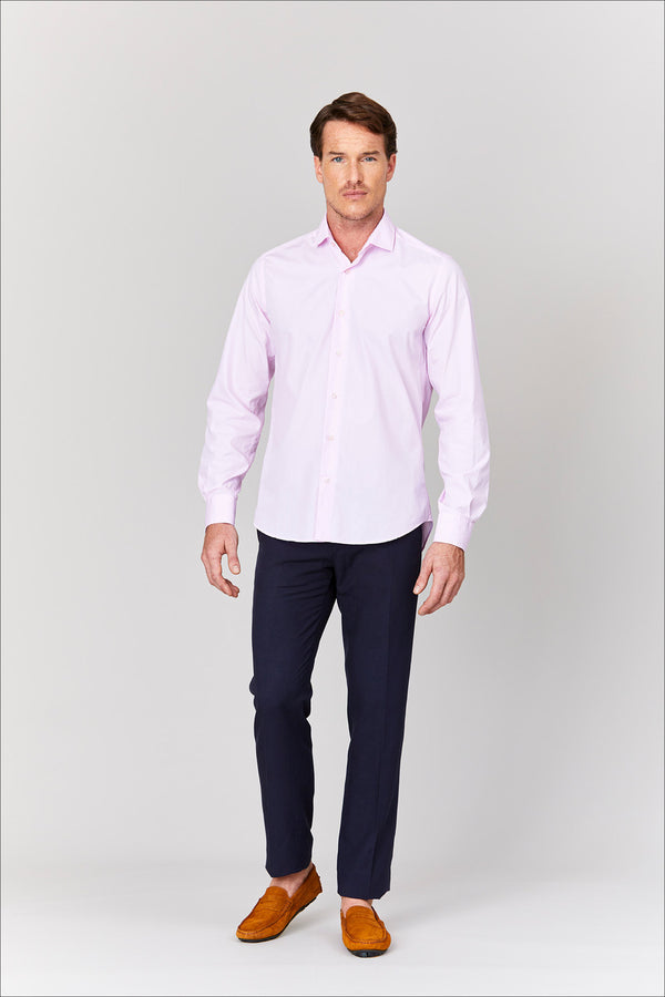 basic pink cotton muslin shirt
