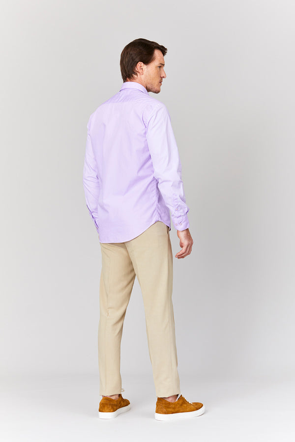 basic lilac cotton muslin shirt - soloio