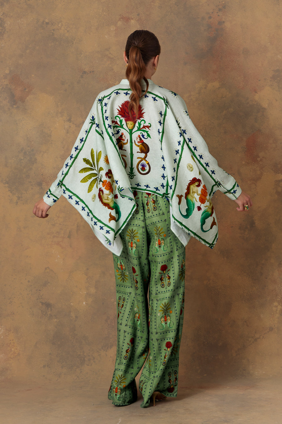 Women's pants linen dionisio green