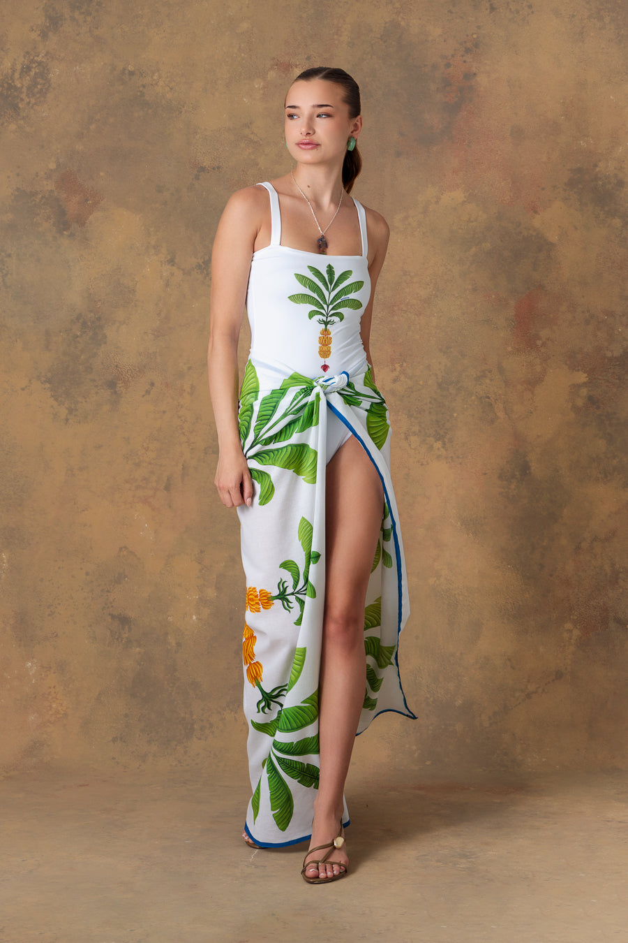 Women's pareo cotton thalos white