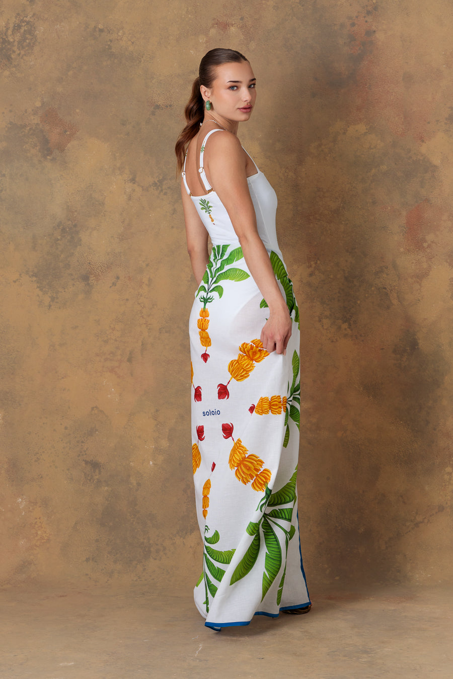 Women's pareo cotton thalos white