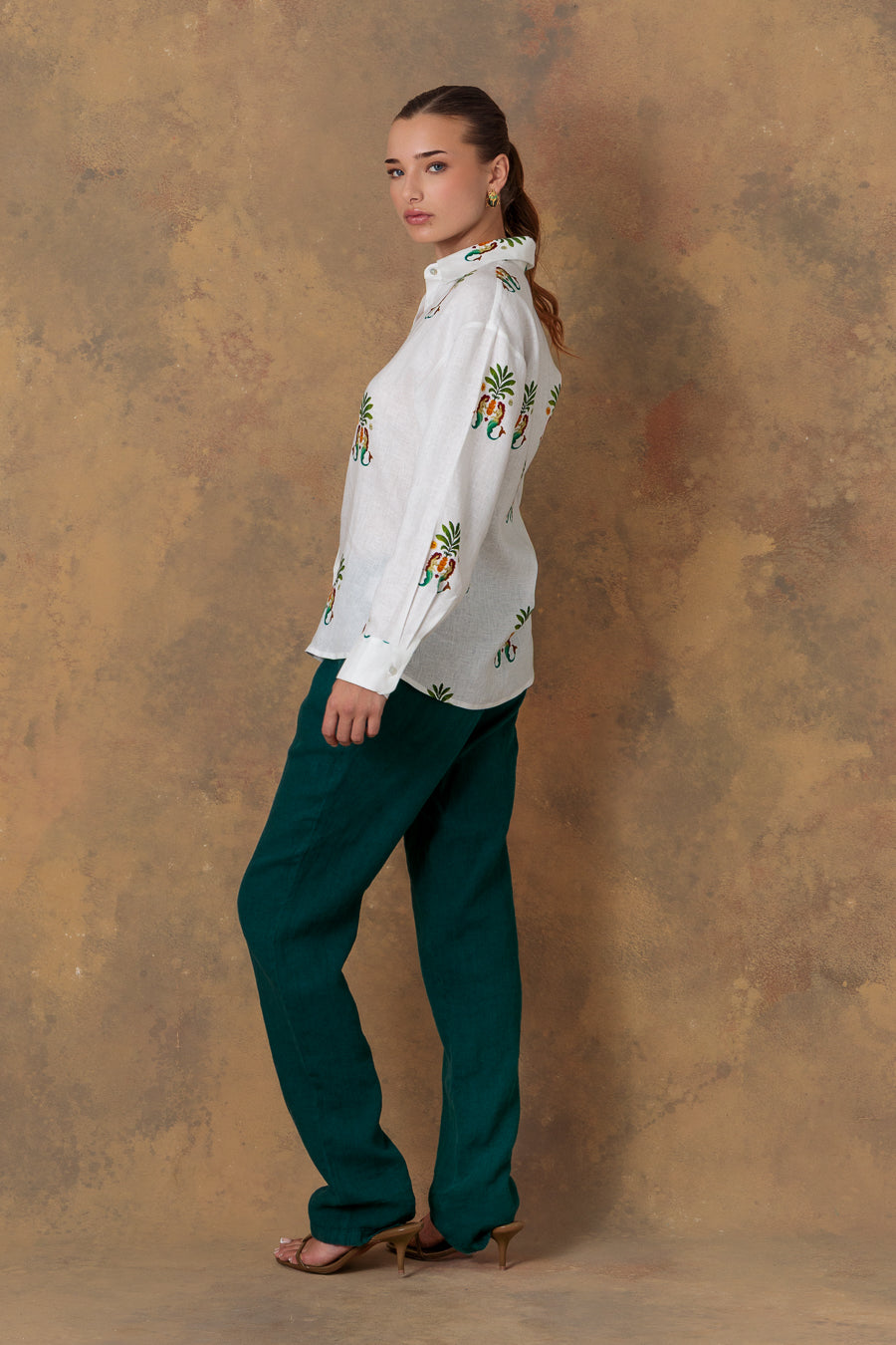 Women's shirt linen nerida white