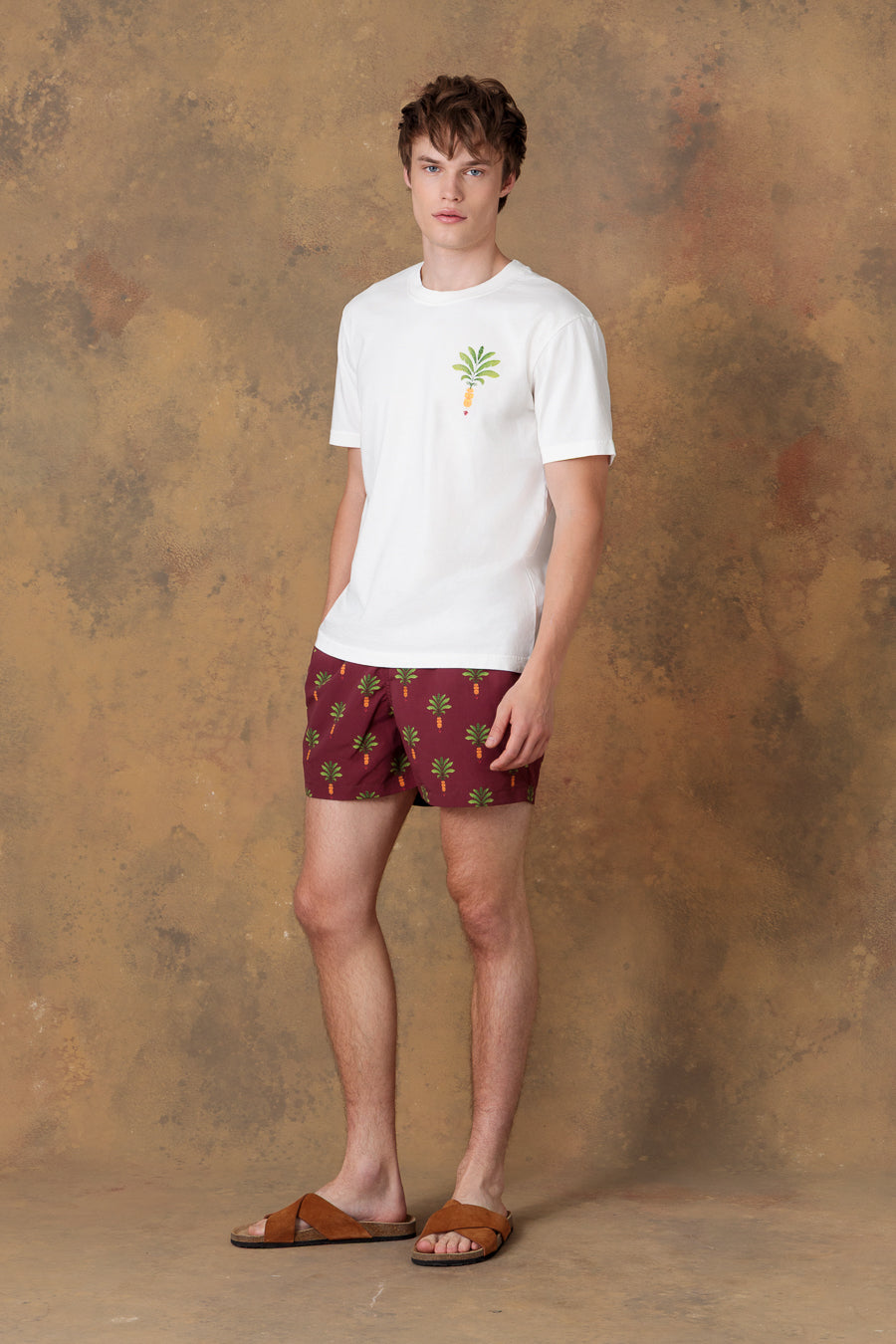 Camiseta de algodón thalos blanca para hombre