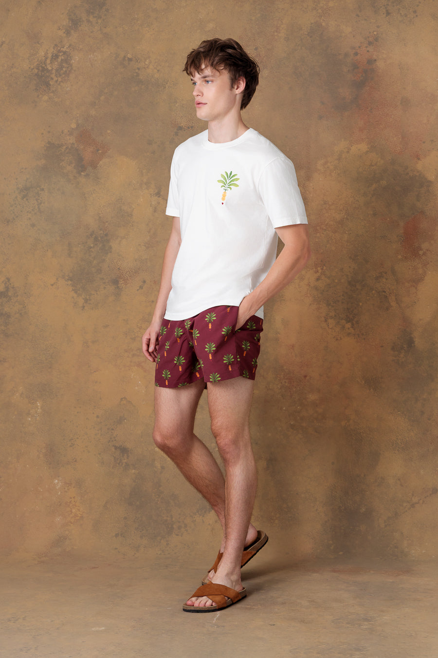 Camiseta de algodón thalos blanca para hombre