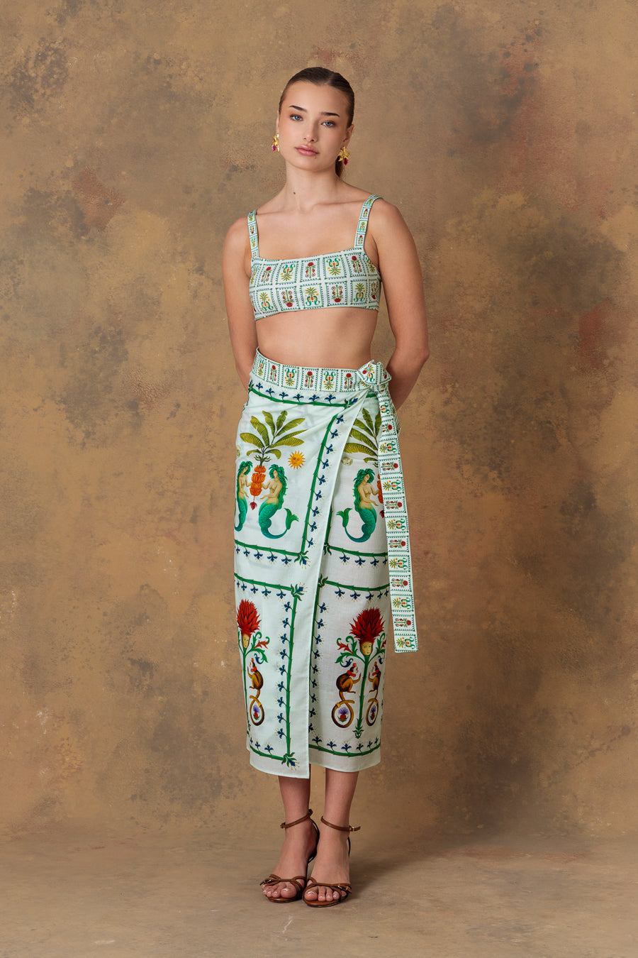 Women's pareo cotton silvan light green