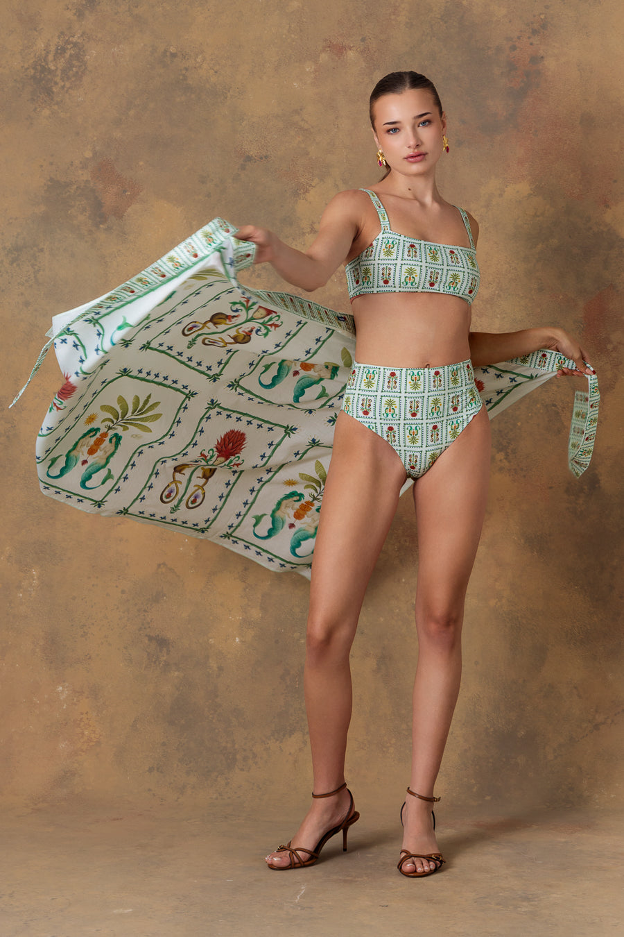 Women's pareo cotton silvan light green