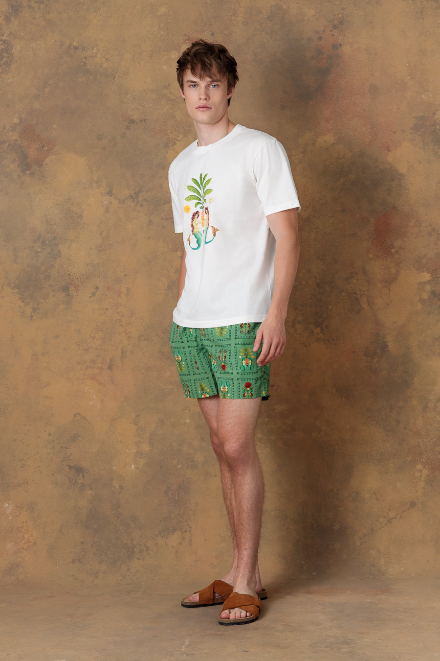 Camiseta de algodón amanzi blanca para hombre