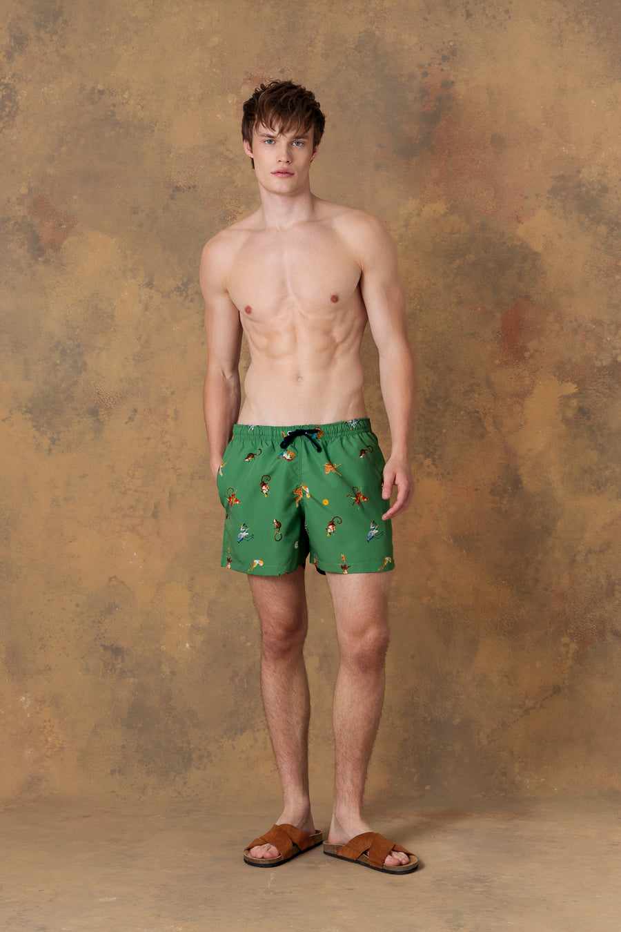 men’s swim trunk panteon green
