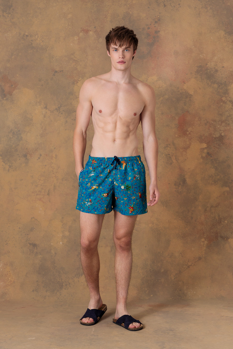men’s swim trunk delphos teal
