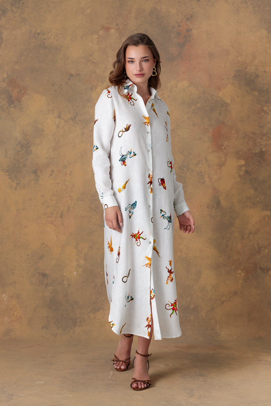 women's dress linen panteon white