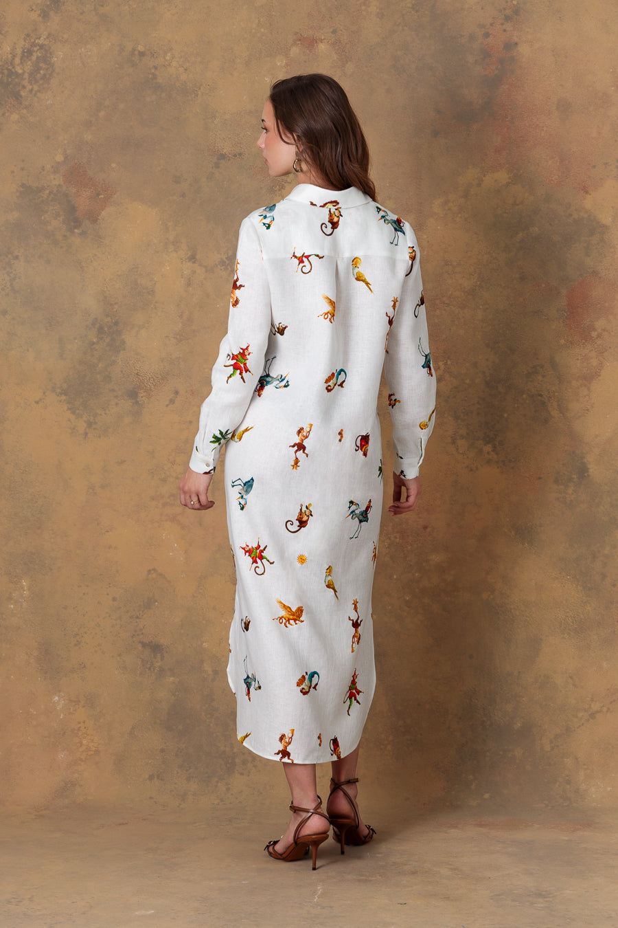 women's dress linen panteon white