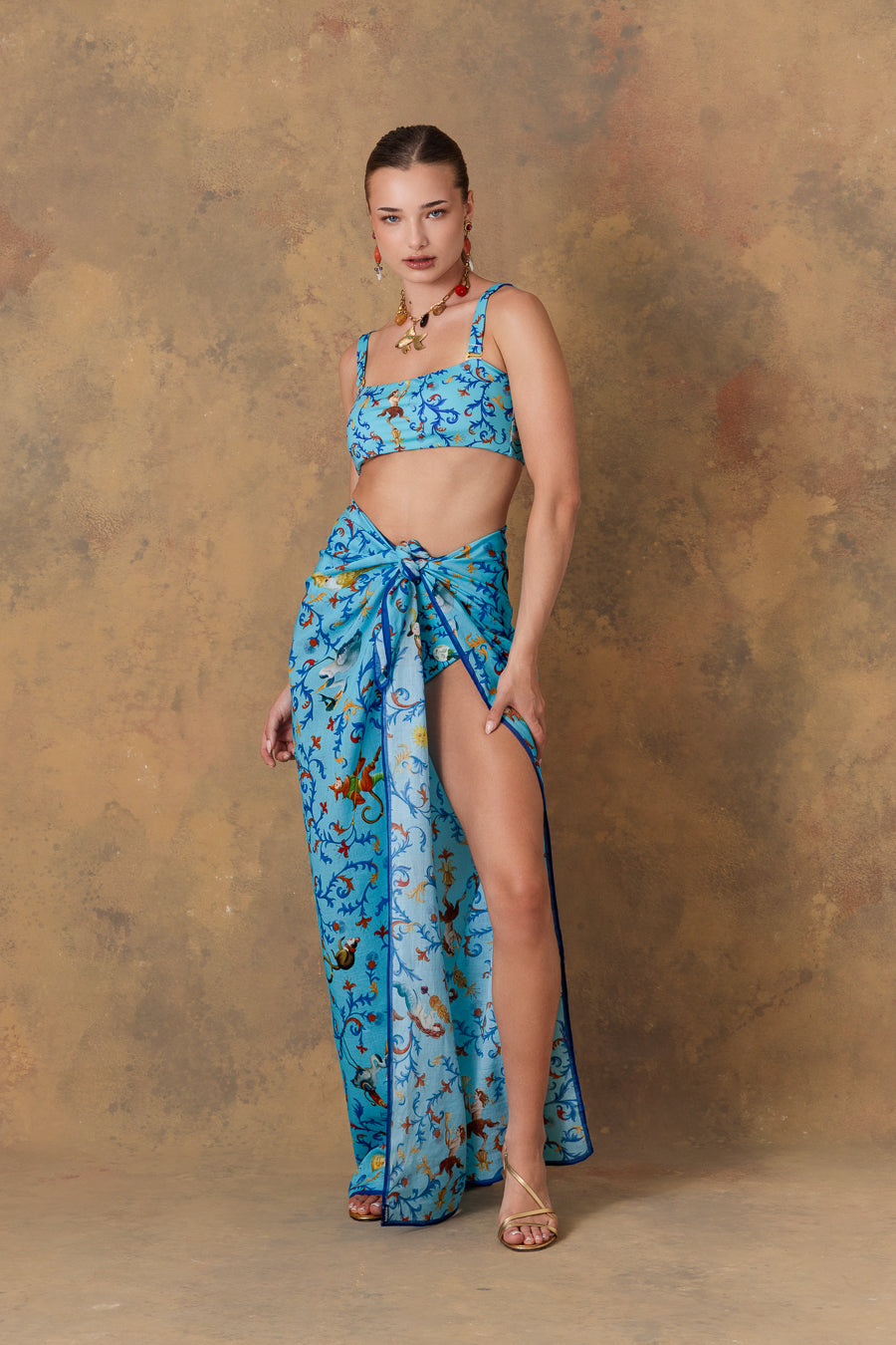 Pareo para mujer delphos turquesa