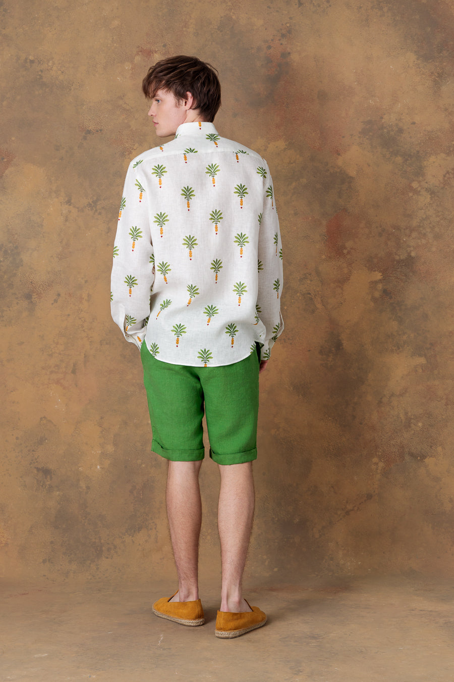 Men's shirt linen orfeo white